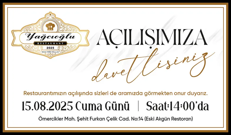 Akyazı'da Yağcıoğlu Restaurant ve Döner Açılıyor! Davetlisiniz!