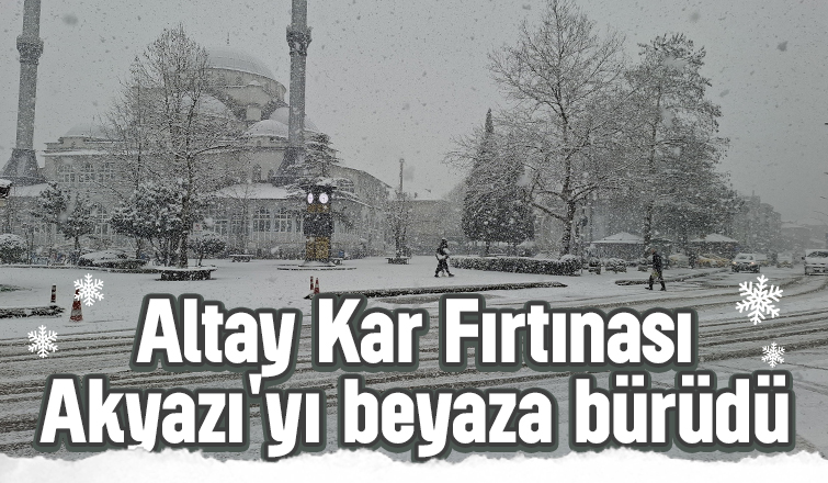 Akyazı'da yoğun kar yağışı