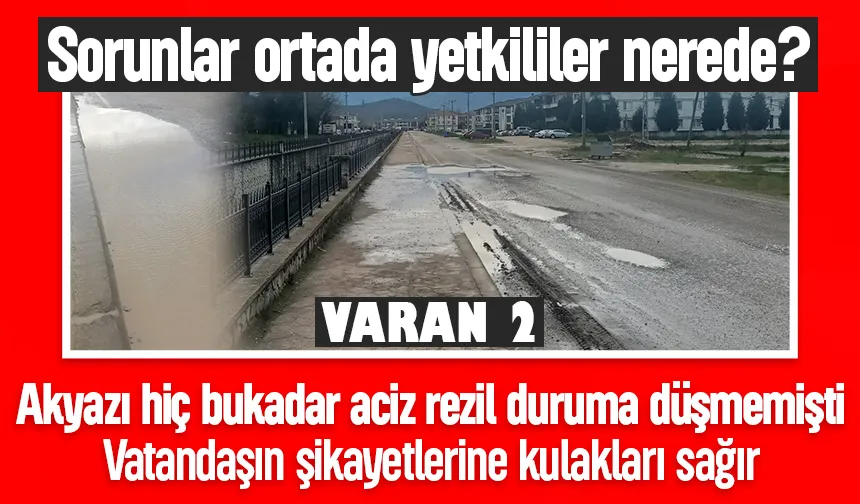 Akyazı'da yollar su içinde kaldı, vatandaş tepkili