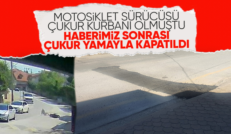 Akyazı Haber'in gündeme getirdiği o çukur asfalt yamayla kapatıldı