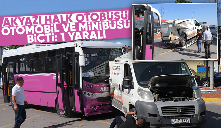Akyazı halk otobüsü kaza yaptı