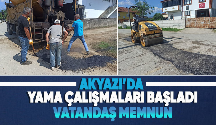 Akyazı ilçesinde Asfalt Yama Çalışmaları Başladı