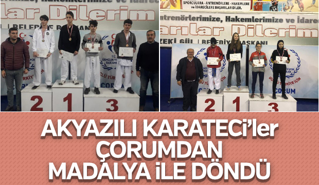 Akyazı Karateciler Çorumdan madalyalar ile döndü