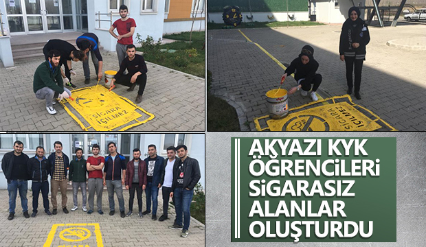 Akyazı KYK Yurdu öğrencileri sigarasız alanlar oluşturdu
