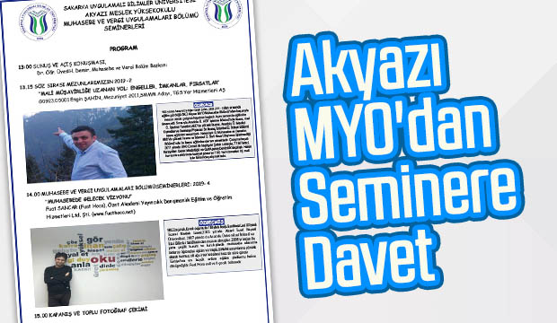 Akyazı MYO'dan Seminere Davet