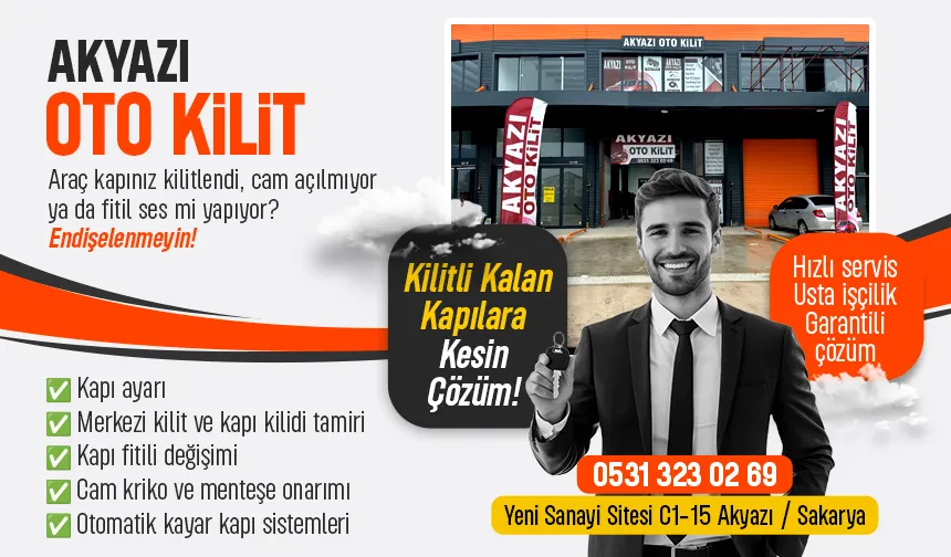 Akyazı Oto Kilit – Kapı, Kilit, Cam Kriko ve Otomatik Kapı Tamiri, Hızlı ve Garantili Servis