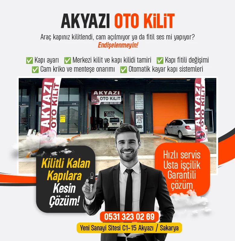 Akyazı Oto Kilit – Kapı, Kilit, Cam Kriko ve Otomatik Kapı Tamiri, Hızlı ve Garantili Servis