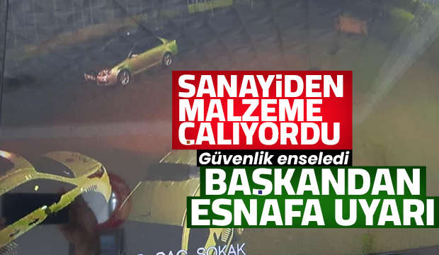 Akyazı sanayi sitesinden malzeme çalarken yakalandı