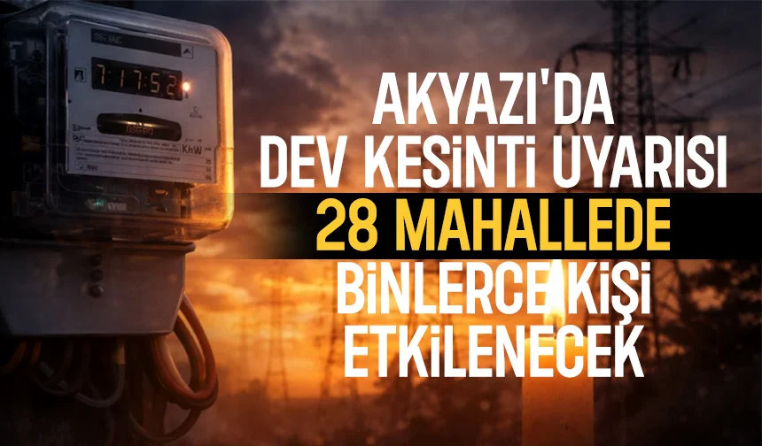Akyazı'da 18 mahalle için elektrik kesintisi uyarısı; Binlerce kişi etkilenecek
