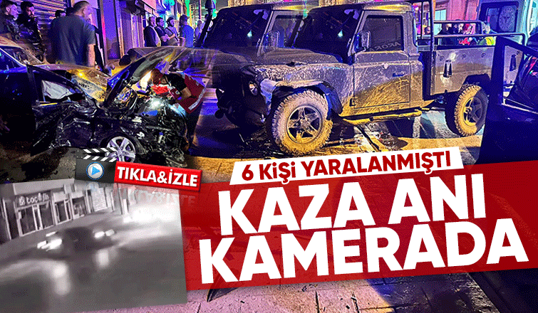 Akyazıda 6 kişinin yaralandığı kazanın kamera görüntüsü ortaya çıktı