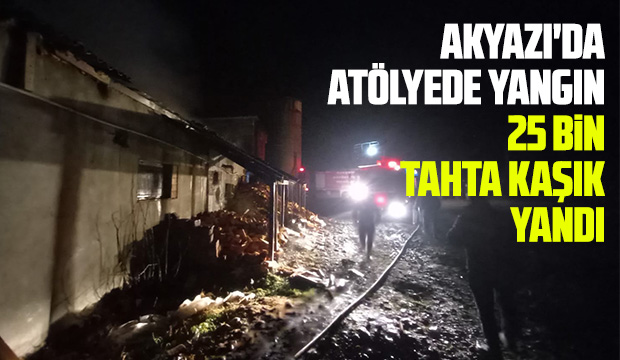 Akyazıda atölye yangını