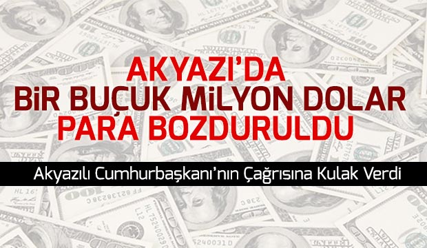 Akyazıda Bir Buçuk Milyon Dolar Para Bozduruldu