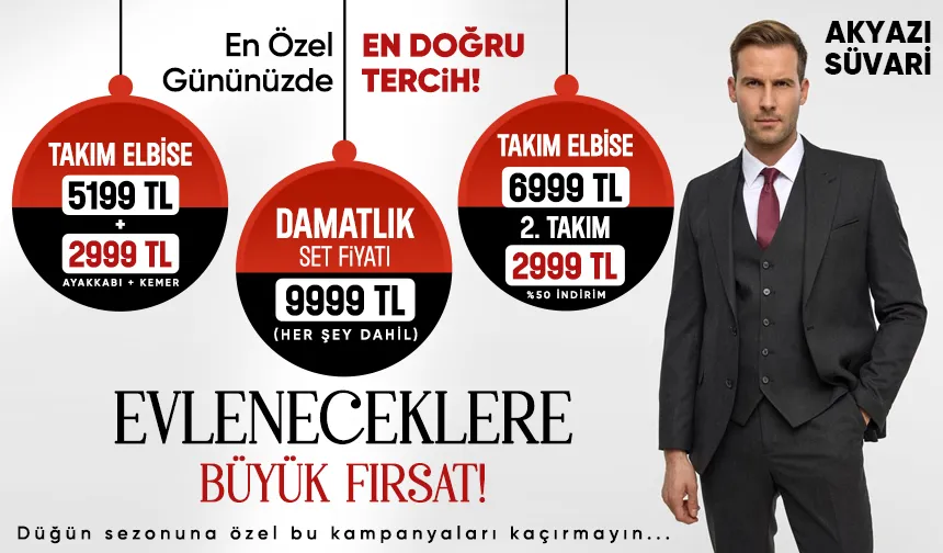 Akyazı’da Damatlık ve Takım Elbisede Şok Fiyatlar: Tek Setle Tüm Düğün Hazırlığınız Tamam!