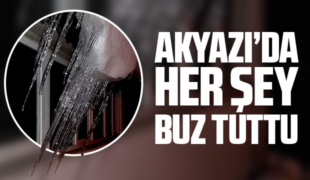 Akyazıda her şey buz tuttu