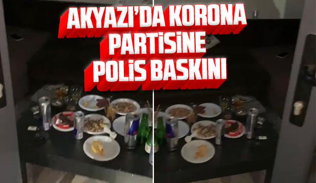 Akyazıda korona partisine polis baskını