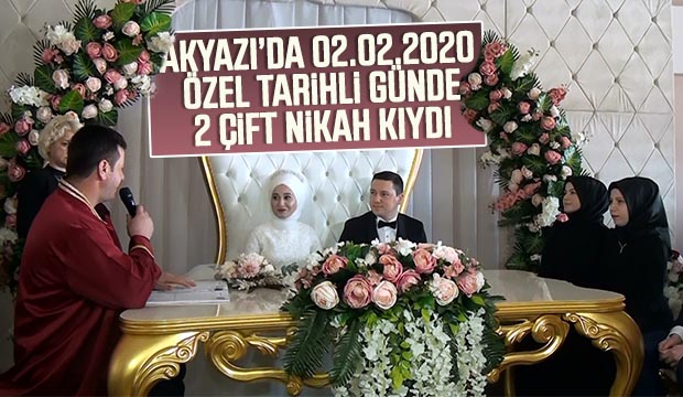 Akyazıda Özel Tarihli Gün de İki Çift Nikah Kıydı