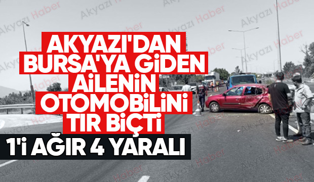 Akyazılı aile Bursa'da kaza yaptı: 1'i ağır 4 yaralı
