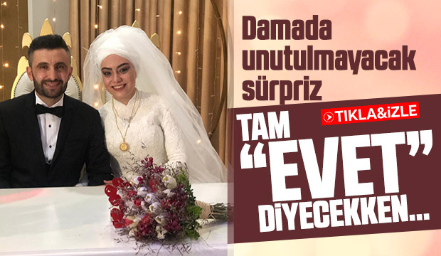 Akyazılı damada nikahta sürpriz yaptılar