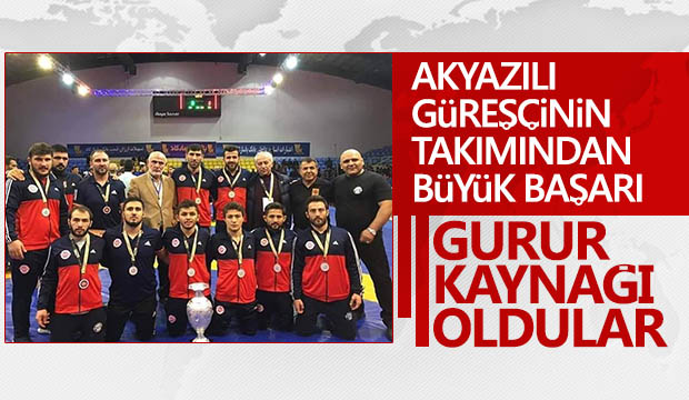 Akyazılı güreşçinin takımından büyük başarı