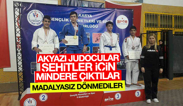 AKYAZILI JUDOCULAR ŞEHİTLER İÇİN MİNDERE ÇIKTILAR