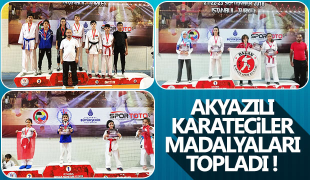 Akyazılı karateciler madalyaları topladı