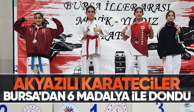 Akyazılı karatecilerden 6 madalya