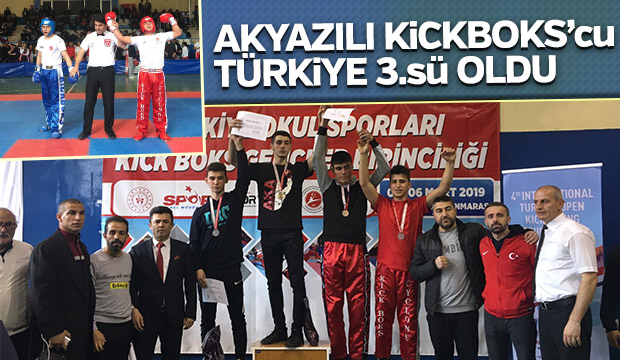 Akyazılı Kicbokscu Türkiye üçüncsü oldu