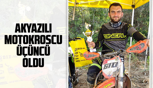 Akyazılı motokroscu üçüncü oldu 