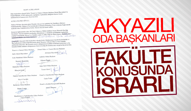 AKYAZILI ODA BAŞKANLARI FAKÜLTE KONUSUNDA ISRARCI