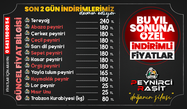 Akyazılı Peynirci Raşit te yıl sonu kampanyalı ürünler