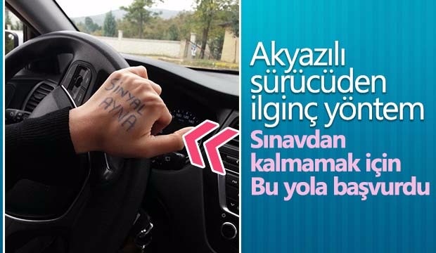 Akyazılı sürücü adayından ilginç yöntem