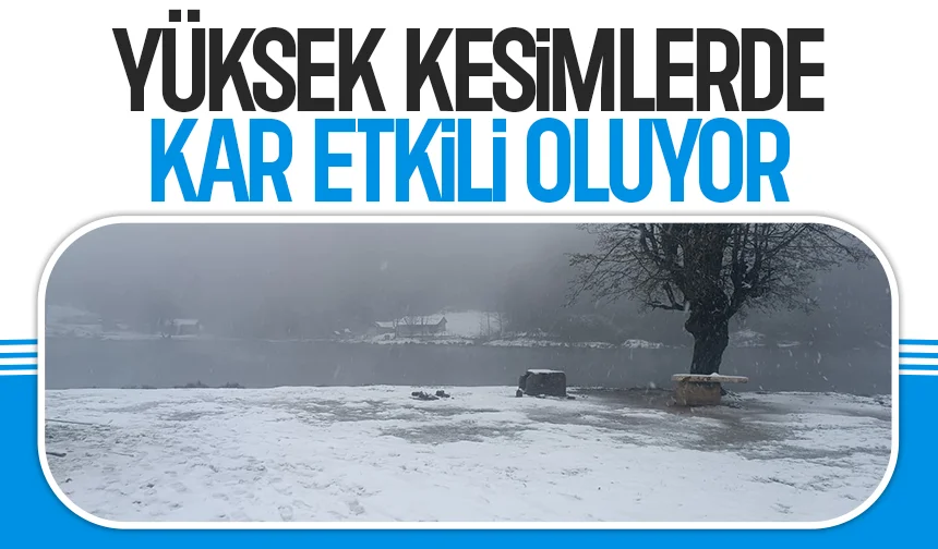 Akyazı'nın yüksek kesimlerinde kar etkili oluyor