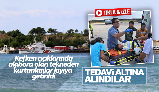 Alabora olan tekneden kurtarılanlar tedavi altına alındı