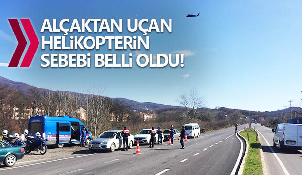 Akyazıda helikopter destekli trafik denetimi