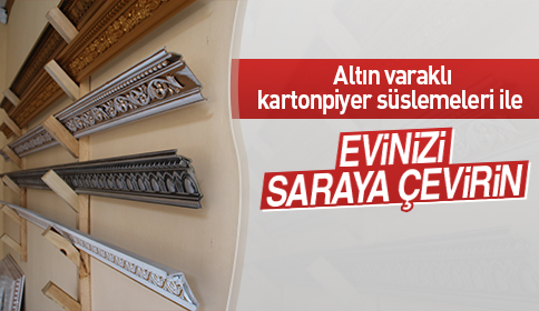 Altın Varaklı Kartonpiyer Süslemeler İle EVİNİZİ SARAYA ÇEVİRİN!!!