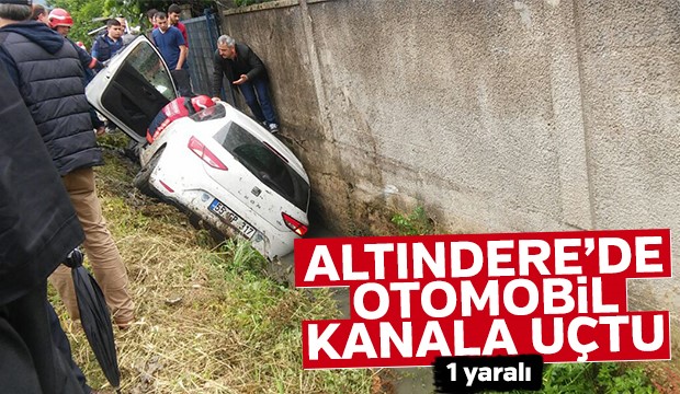 Altındere Yolunda Otomobil Kanala Uçtu