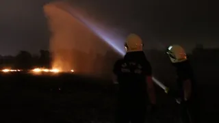 Anız yangınına itfaiye müdahale etti