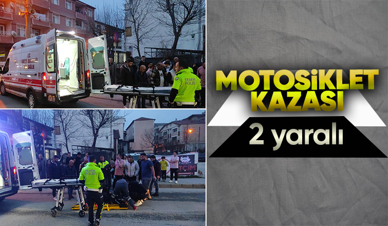 Motosiklet devrildi 2 yaralı