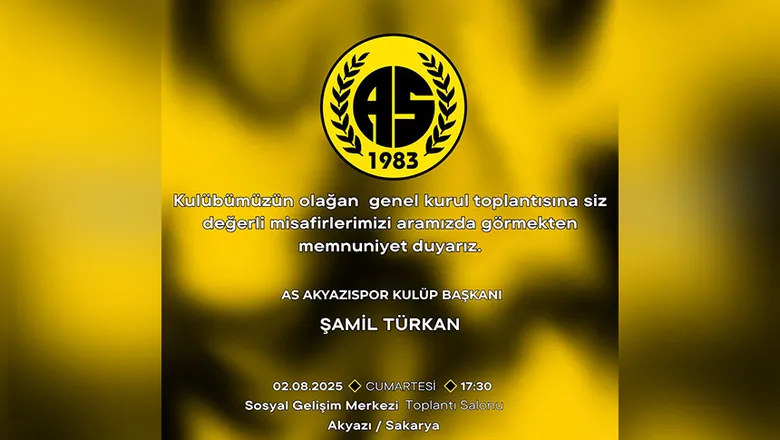 As Akyazıspor'dan Olağan Genel Kurul Toplantısı için çağrı
