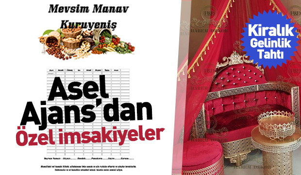 Asel Ajansdan Özel İmsakiyeler