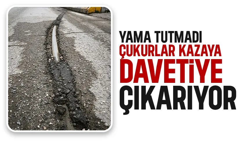 Asfalt yama bozuldu; Motosikletliler risk altında