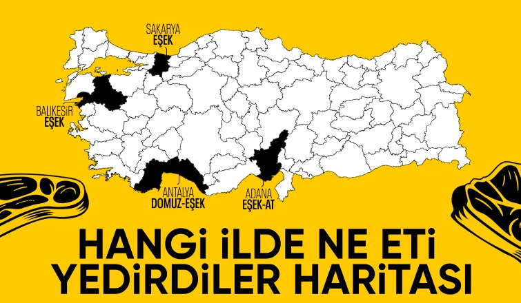 At eti, domuz eti karıştırmak gibi gıdada yapılan oyunların illere göre dağılımı
