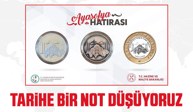 Ayasofya camii için özel para basıldı