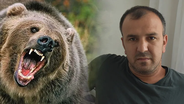 Ayı saldıısından böyle kurtulmuş