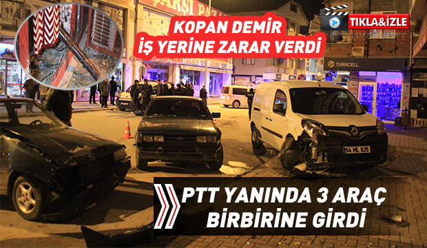 Aynı Yönde Giden 2 Araç Park Halindeki Araca Çarptı