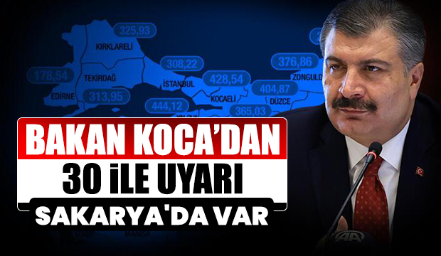 Bakan Koca'dan Sakarya'nın da bulunduğu 30 ile uyarı