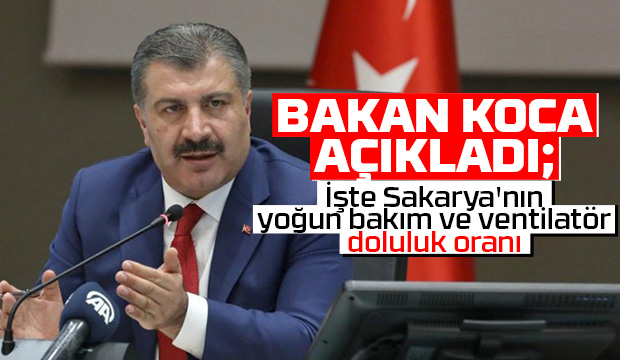 Bakan Koca Sakaryanın yoğun bakım doluluk oranını açıkladı