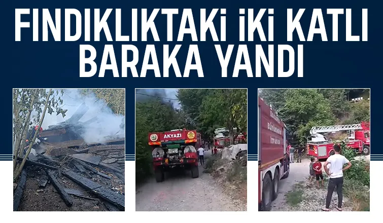 Baraka yandı, fındık ocakları zarar gördü