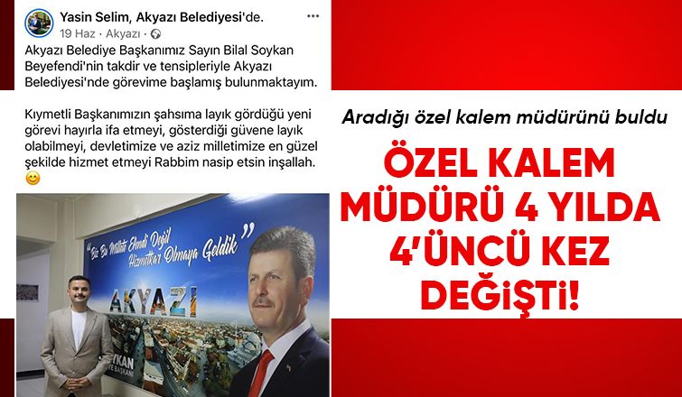 Başkan Soykan'a 4 Yılda 4 Özel Kalem Müdürü