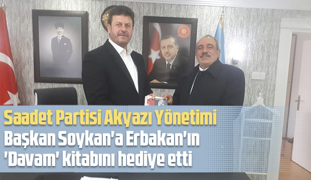Başkan Soykan'a Erbakan'ın 'Davam' kitabını hediye etti